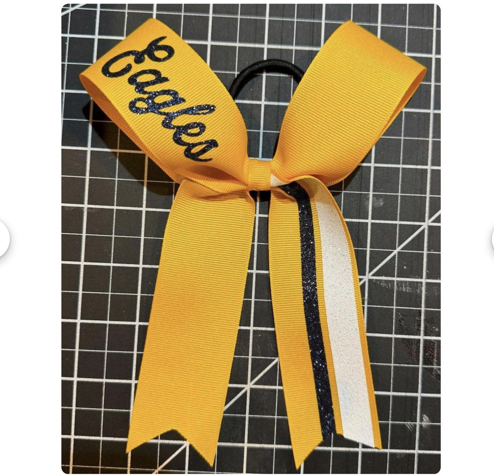Collegiate College Long Tailed Half Striped Cheer Cheerleading Ribbon ...