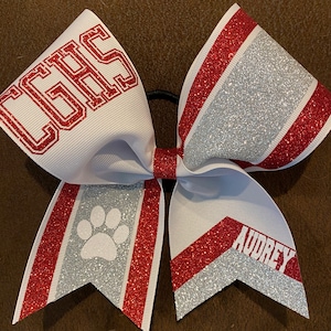 Custom Stripes and Tails Cheer Cheerleading Bow