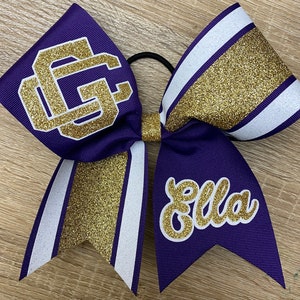 Custom Striped Cheer Bow Grosgrain