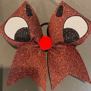 Holiday Christmas Rudolph Cheer Cheerleading Bow