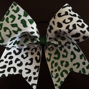 Cheetah/Leopard Glitter cheer bow