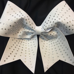 Sunburst Rhinestone Custom made glitter cheer bow