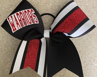 Custom Striped grosgrain cheerleading cheer bow bows