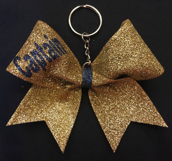 Glitter Keychain Bow With Customization Etsy