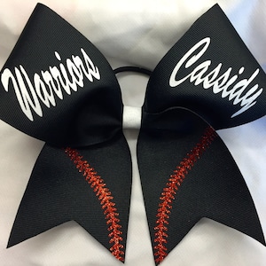 Custom made Softball Team Hair bow Cheer Bow Grosgrain