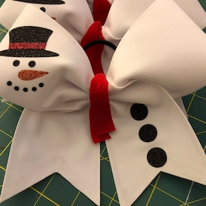 Snowman Holiday Christmas Cheer Bow