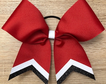 Custom Grosgrain Cheer Bow with Glitter Tails