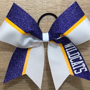 Custom Cheer bow Grosgrain w/ Dbl Stripes Cheerleading hair bow