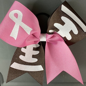 Grosgrain Football Pink Breast Cancer Cheer Cheerleading Bows Bow