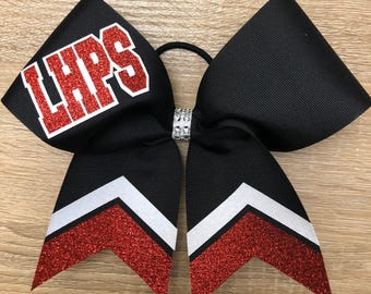 Custom made to your colors Cheer Glitter Grosgrain Bow