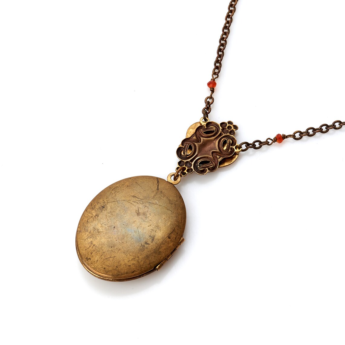 Vintage locket brass pendant lady locket Open medallion Etsy