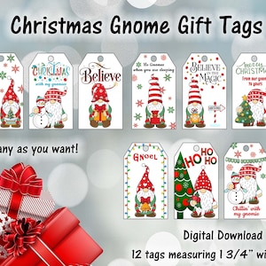 Kerstkabouter-cadeaukaartjes, afdrukbare kabouter-cadeaukaartjes, digitale kerstcadeaukaartjes, rode en groene kabouter-cadeaukaartjes, ongewenste dagboek, kortstondige