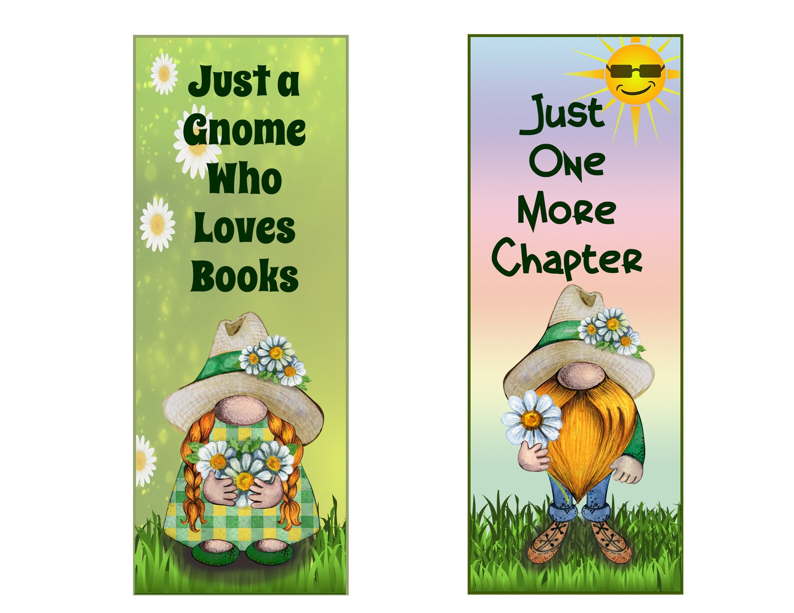Printable Gnome Bookmarks Book Nerds Book Lovers Reading - Etsy