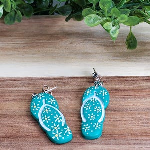 Summer Flip-Flop Earrings, Summer Earrings, Sandal Earrings, Fun Summer Earrings, Dangle Earrings, Hippie Earrings, Beach Earrings Style 4