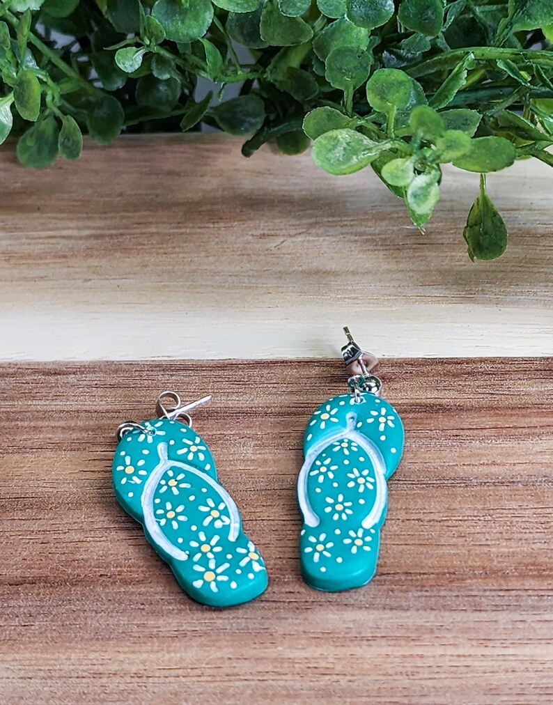 Summer Flip-Flop Earrings, Summer Earrings, Sandal Earrings, Fun Summer Earrings, Dangle Earrings, Hippie Earrings, Beach Earrings Style 4