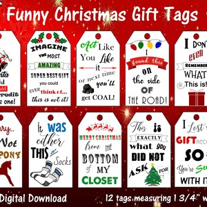 Printable Funny Christmas Gift Tags Digital Christmas Gift - Etsy