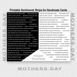 Afdrukbare sentimentstrips Moederdag, zwart-witte sentimentstrips, digitale sentimentstrips, moeder, moeder, junkjournaal, kortstondig