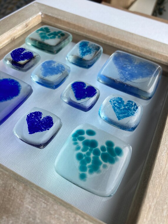 Heart Wall Art Original Wall Art Glass Hearts I Love You Etsy