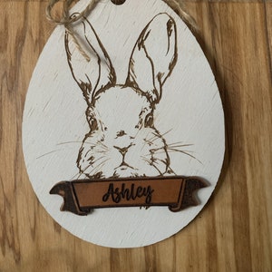 Etiquetas personalizadas para cesta de Páscoa/gravadas e cortadas a laser/etiquetas de Páscoa/etiquetas de cesta