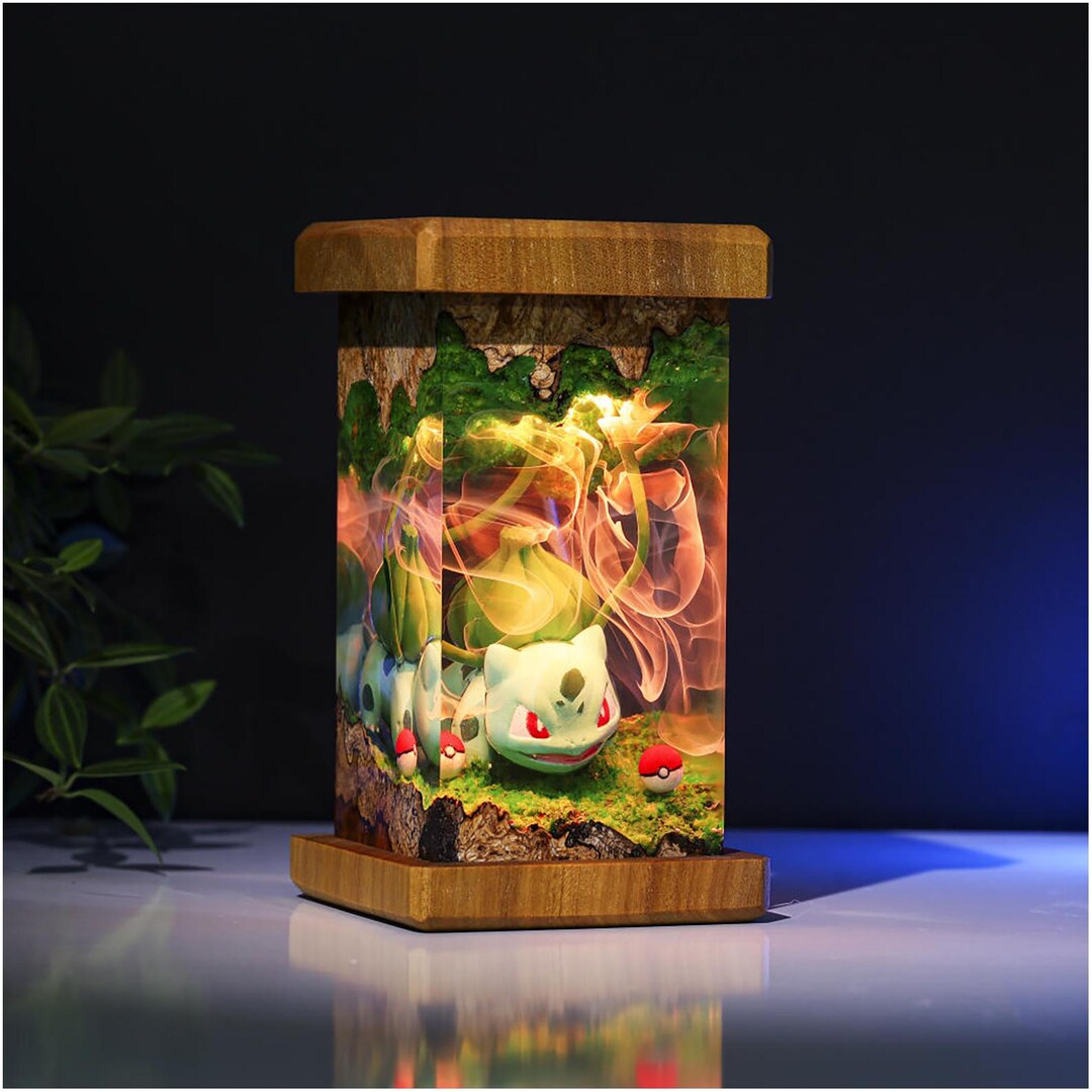 BULBASAUR Pokemon Resin Diorama Lamp, Custom Diorama Kit, Pokemon Gifts ...