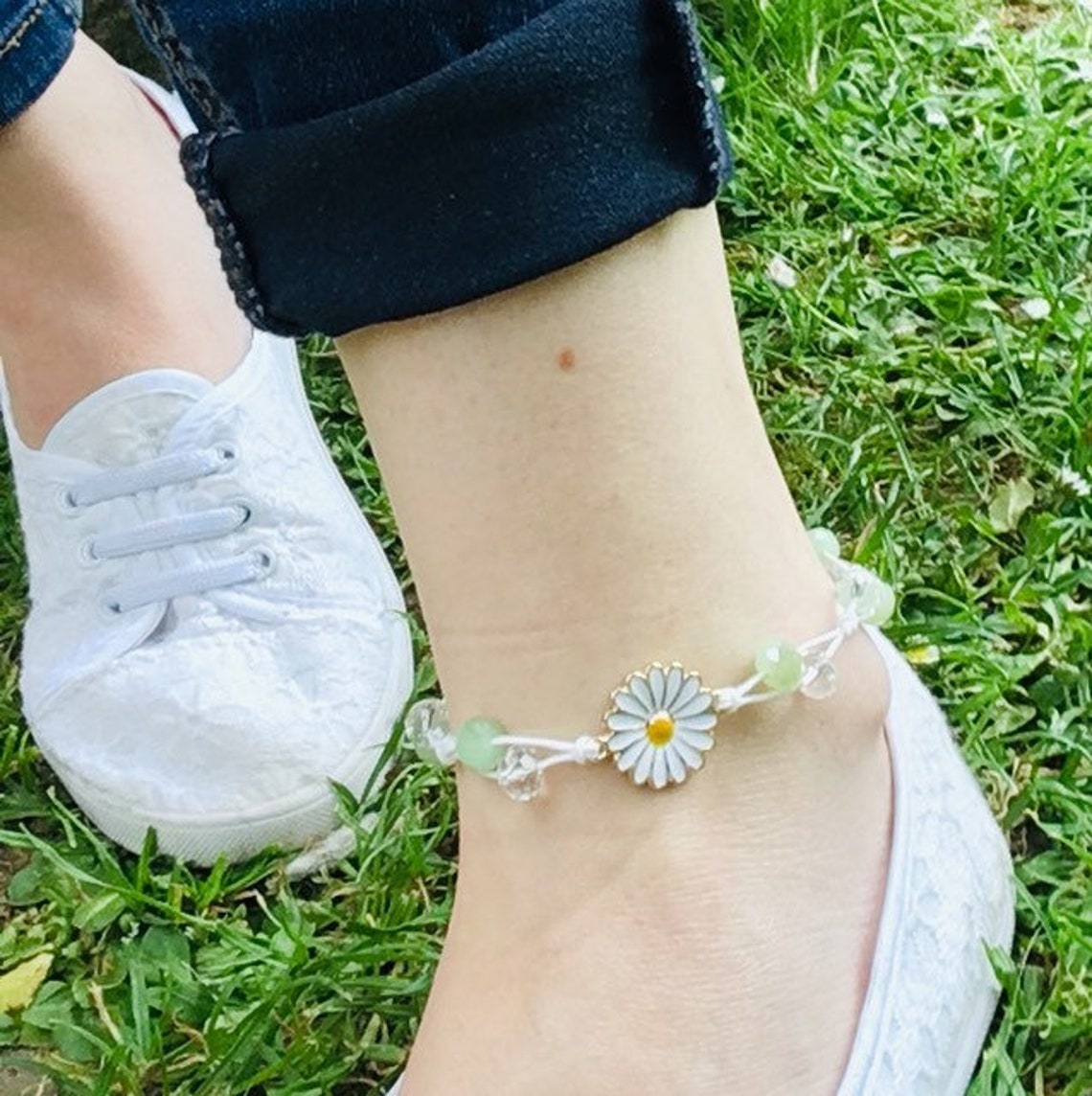 Daisy Anklet Daisy ankle bracelet Etsy