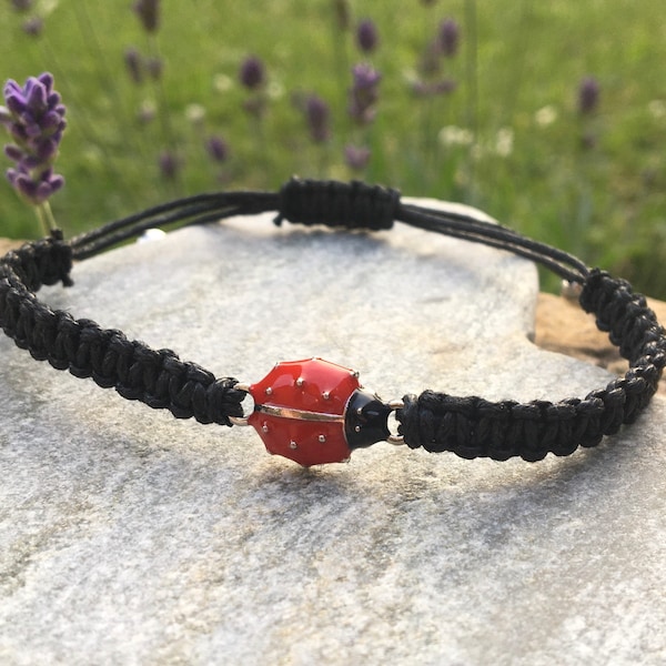 Ladybird bracelet/ ladybug bracelet/ good luck gift