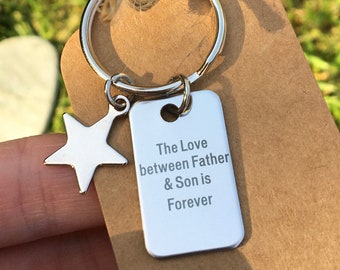 Father and son gift / gift for son / son keyring / gift from dad / leaving home