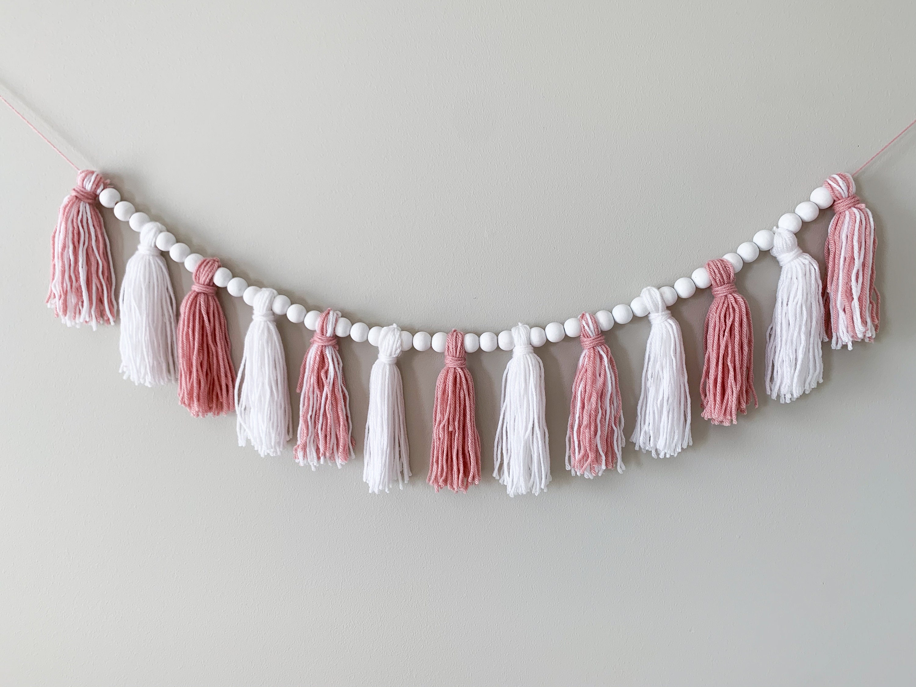 Pink Tassel Garland Blush Pink Nursery Decor College Dorm Etsy