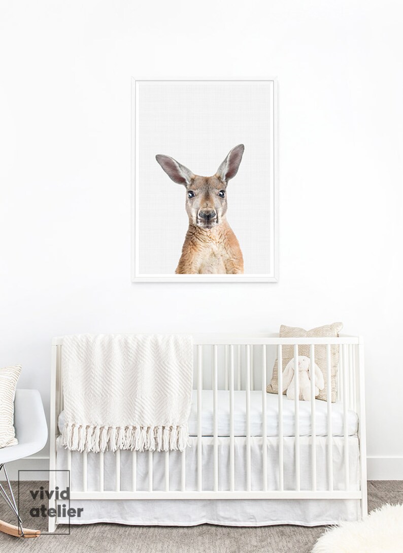 Kangaroo Print Nursery Decor Australian Animal Wall Art Etsy