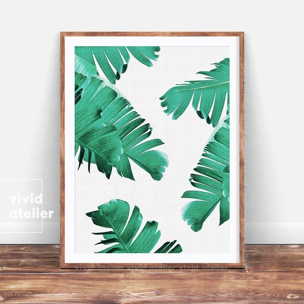 Palm Leaf Print, Tropical Print, Banana Leaf Wall Art, Printable Art, Tropical Wall Art Prints, Downloadable Prints, Digital Prints, Art