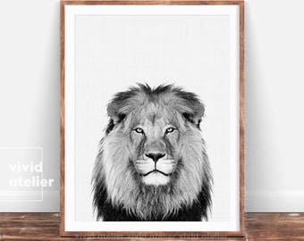 Lion Print, Animal Print, Nursery Wall Art, Nursery Prints, Digital Prints, Downloadable Prints, Printable Art, Photography Prints, Posters