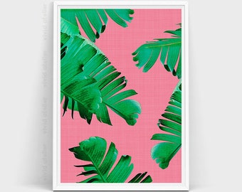Banana Leaf Print, Banana Leaves, Palm Wall Decor, Tropical Leaves, Leaf, Tropical Print, Tropical Wall Art, Beach Decor, Botanical Print