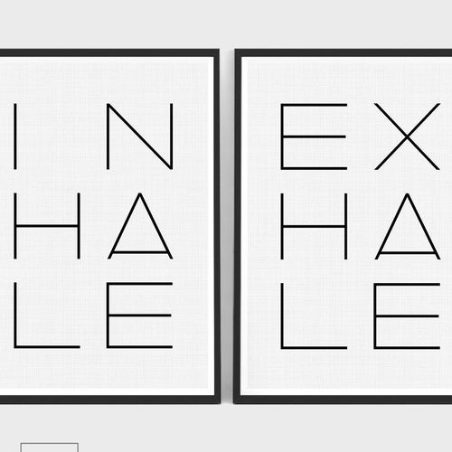 Inhale Exhale Printable Inhale Exhale Wall Art Set of 2 - Etsy