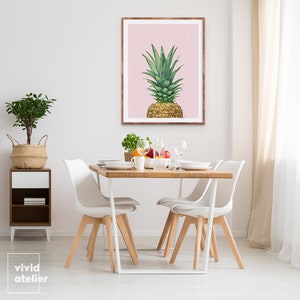 Tropical Decor, Pineapple Print, Pineapple Wall Art, Printable Art, Tropical Art, Kitchen Decor, Downloadable Prints, Tropical Print, Poster image 2