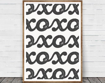 XOXO Print, XO Print, Hugs and Kisses Print, Trending Items, Modern Print, Xo Wall Decor, Xo Wall Print, Abstract Print, XO Printable