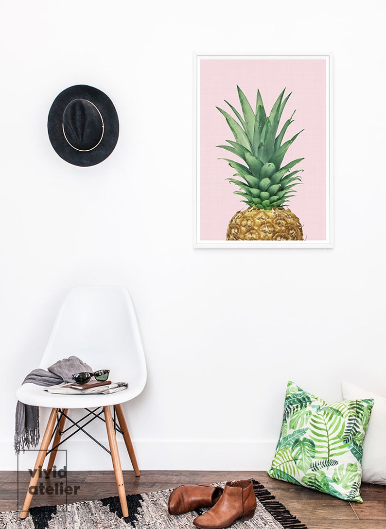 Tropical Decor, Pineapple Print, Pineapple Wall Art, Printable Art, Tropical Art, Kitchen Decor, Downloadable Prints, Tropical Print, Poster image 9