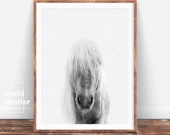 Horse Print, Horse Photography Prints, Horse Wall Art, Printable Art, Black and White Print, Nursery Downloadable Prints, Prints Wall Art,