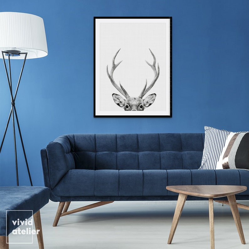 Deer Print, Woodland Nursery, Nursery Wall Art, Printable Art, Deer Head, Nursery Decor, Woodland Animal Print, Downloadable Prints, Poster image 6