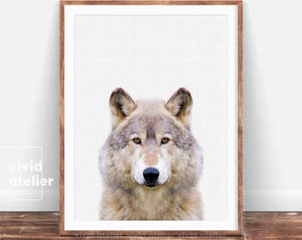 Wolf Print, Forest Animal, Wolf Poster, Woodlands Nursery Animal Wall Art, Nursery Wolf, Baby Woodland Decor, Best Printable Art For Nursery