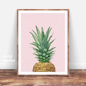 Tropical Decor, Pineapple Print, Pineapple Wall Art, Printable Art, Tropical Art, Kitchen Decor, Downloadable Prints, Tropical Print, Poster image 1