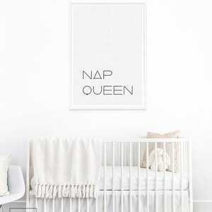Nap Queen Print, Napqueen, Baby Girl Nursery, Girls Bedroom Decor, Baby Shower, Nursery Quote, Typography Poster, New Mom Gift, Kids Room image 4