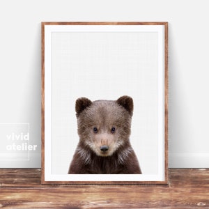 Bear Cub Print, Animal Print, Nursery Wall Art, Nursery Prints, Digital Prints, Downloadable Prints, Printable Art, Photography Prints