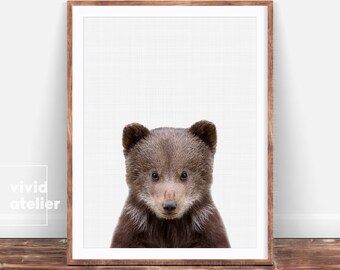 Bear Cub Print, Animal Print, Nursery Wall Art, Nursery Prints, Digital Prints, Downloadable Prints, Printable Art, Photography Prints