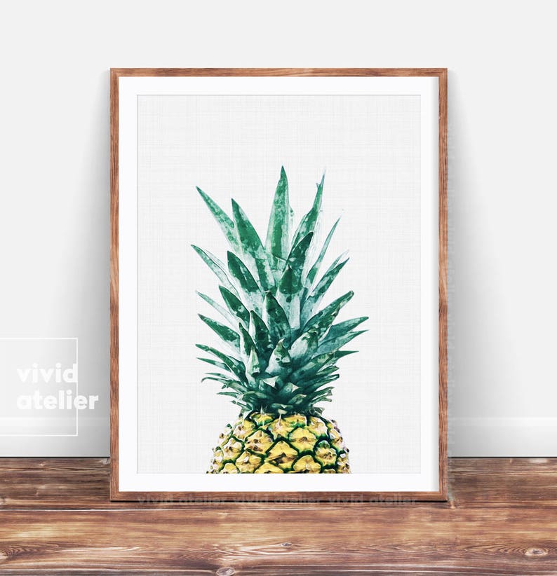 Pineapple Print Tropical Printable Art Pineapple Wall Print Etsy