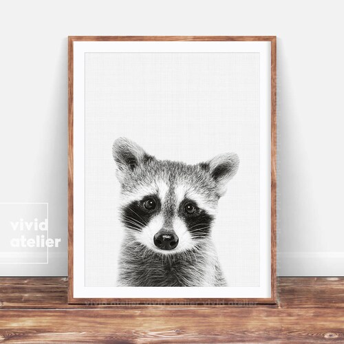 Black and White Woodlands Fox Nursery Animal Print Fox Print | Etsy