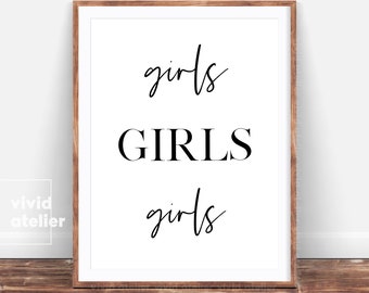 Girls Print, Girls Wall Art, Gift For Her, Girls Nursery Decor, Home Office Decor, Typography Print, Quote Printable, Girls Poster