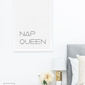 Nap Queen Print, Napqueen, Baby Girl Nursery, Girls Bedroom Decor, Baby Shower, Nursery Quote, Typography Poster, New Mom Gift, Kids Room image 3