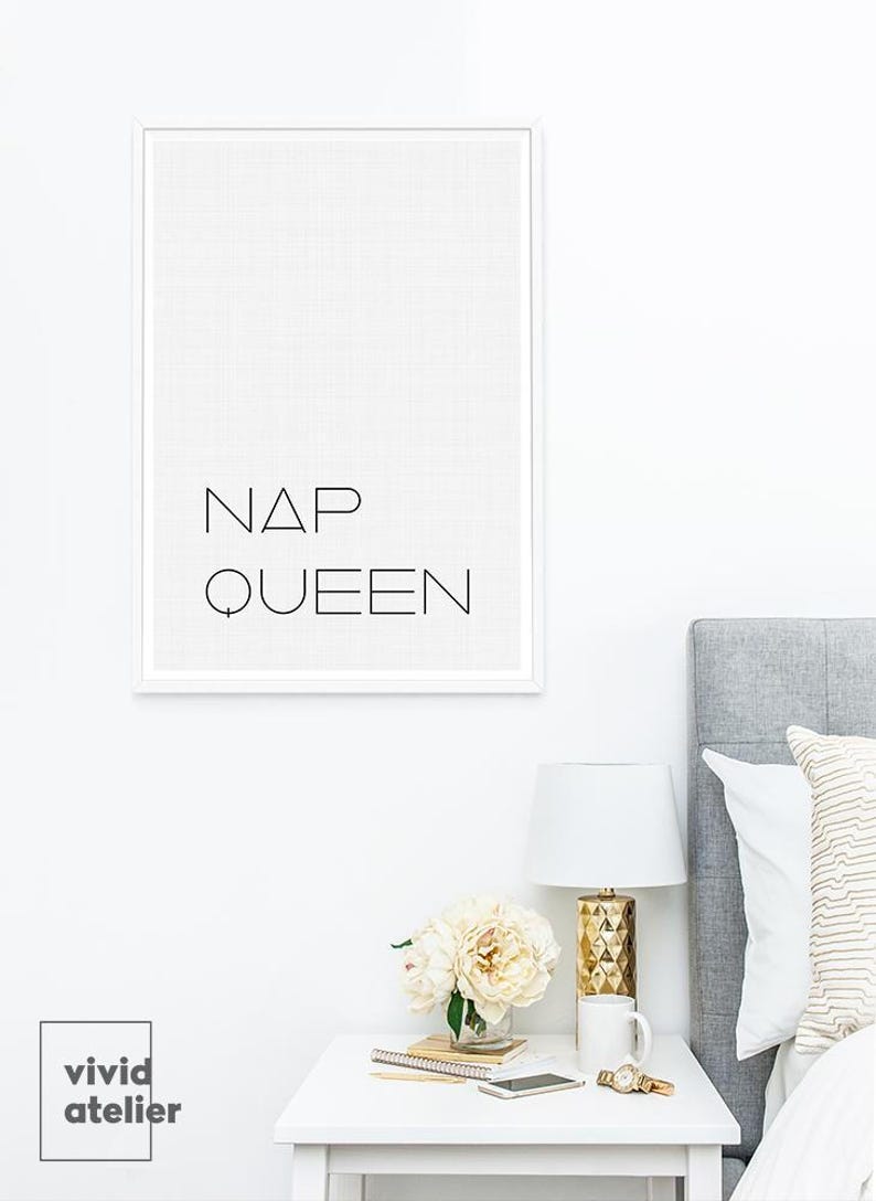 Nap Queen Print, Napqueen, Baby Girl Nursery, Girls Bedroom Decor, Baby Shower, Nursery Quote, Typography Poster, New Mom Gift, Kids Room image 3