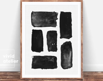 Brush Stroke Print, Abstract Wall Art, Black and White Art, Ink Painting, Abstract Painting, Modern Minimal, Abstract Poster, Modern Art