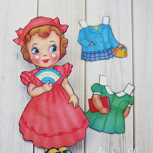 Vintage Paper Doll Valentines Day Card